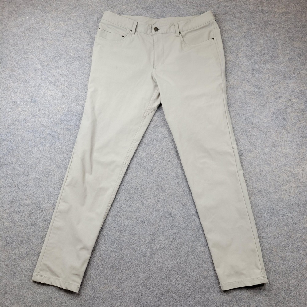 Lululemon Pants Mens 34x28 Beige Chino Stretch 5 Pocket Casual Travel Golf